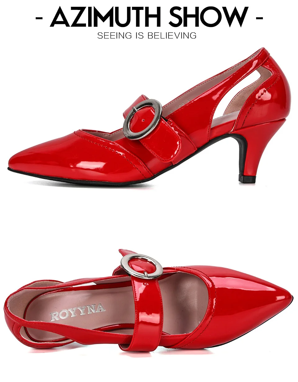 ROYYNA 2019 New Designers Oxford Casual Classic Shoes Women Pointed Toe Smooth Bright Dress Shoes Ladies Buckle Patent Pumps ROYYNA 2019 New Designers Oxford Casual Classic Shoes Women Pointed Toe Smooth Bright Dress Shoes Ladies Buckle Patent Pumps