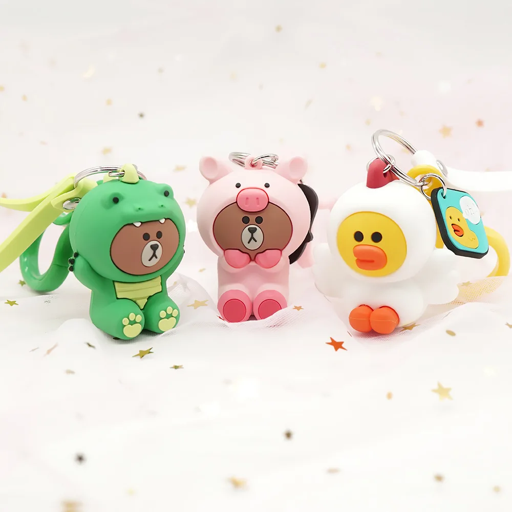New Cartoon Brown Bear Keychain Cute Dinosaur Frog Pig Brown Bear Girl Keychains Doll Keyrings Kids Toy Key Chain Women Keyring
New Cartoon Brown Bear Keychain Cute Dinosaur Frog Pig Brown Bear Girl Keychains Doll Keyrings Kids Toy Key Chain Women Keyring