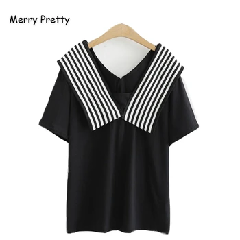 MERRY PRETTY Cotton Women's Striped patchwork V-Neck T Shirts Summer Short Sleeve T Shirt For Femme Casual Basic Tops Tees
MERRY PRETTY Cotton Women's Striped patchwork V-Neck T Shirts Summer Short Sleeve T Shirt For Femme Casual Basic Tops Tees