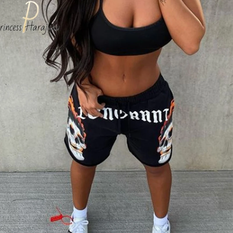 Plus Size Drawstring Casual Short Women Hight Waist Loose Summer Short Skull Print Street Cool Punk Style Hip Hop Fitness Shorts
Plus Size Drawstring Casual Short Women Hight Waist Loose Summer Short Skull Print Street Cool Punk Style Hip Hop Fitness Shorts