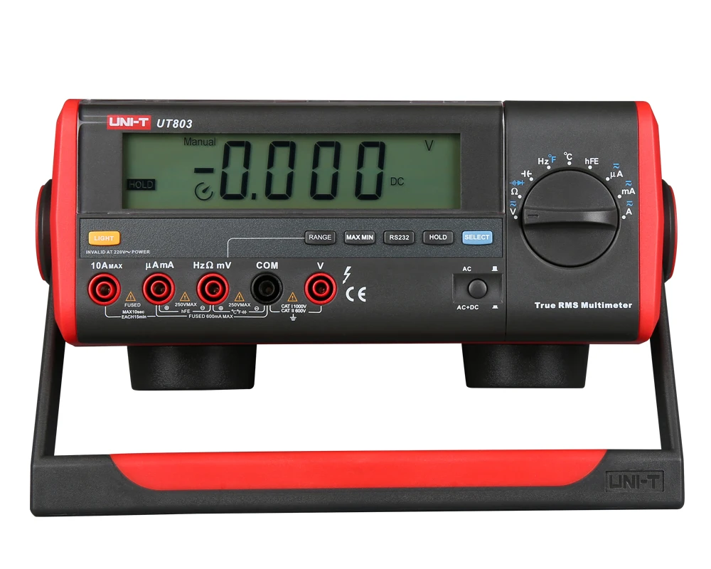 UNI-T UT803 LCD Display Auto Range Bench Type Digital Multimeters Volt Amp Ohm Capacitance Hz Temperature Tester
UNI-T UT803 LCD Display Auto Range Bench Type Digital Multimeters Volt Amp Ohm Capacitance Hz Temperature Tester