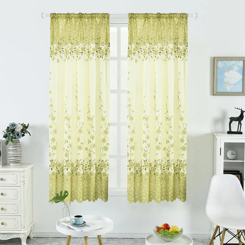 Modern Window Floral Print Short Curtains For Living Room Bedroom Translucent Curtain Kitchen Rod Rocket Tulle Screening Drapes 
Modern Window Floral Print Short Curtains For Living Room Bedroom Translucent Curtain Kitchen Rod Rocket Tulle Screening Drapes