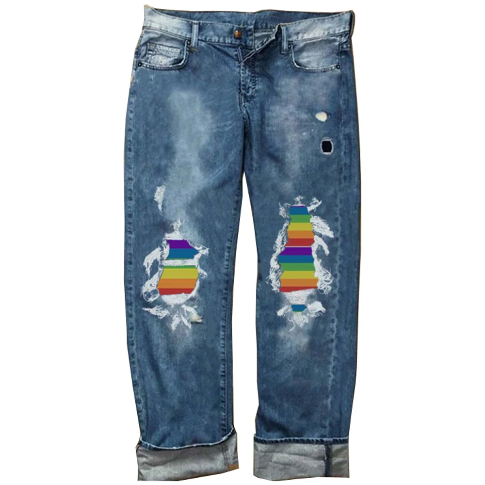 Ripped Women Jeans Straight Leg High Waist Washed New Boyfriend Casual Denim Pants Printing Color Skinny Female Trousers
Ripped Women Jeans Straight Leg High Waist Washed New Boyfriend Casual Denim Pants Printing Color Skinny Female Trousers