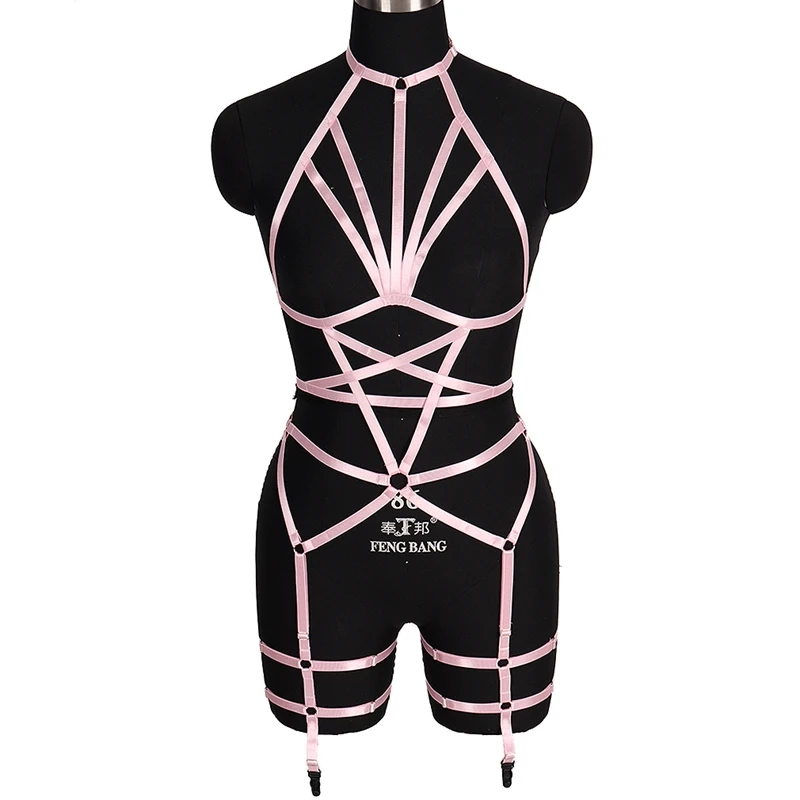 

Sexy Women Harness Bra Set Garters Belt Gothic Suspenders Body Bondage Straps Erotic Lingerie Fetish Festival Rave BDSM