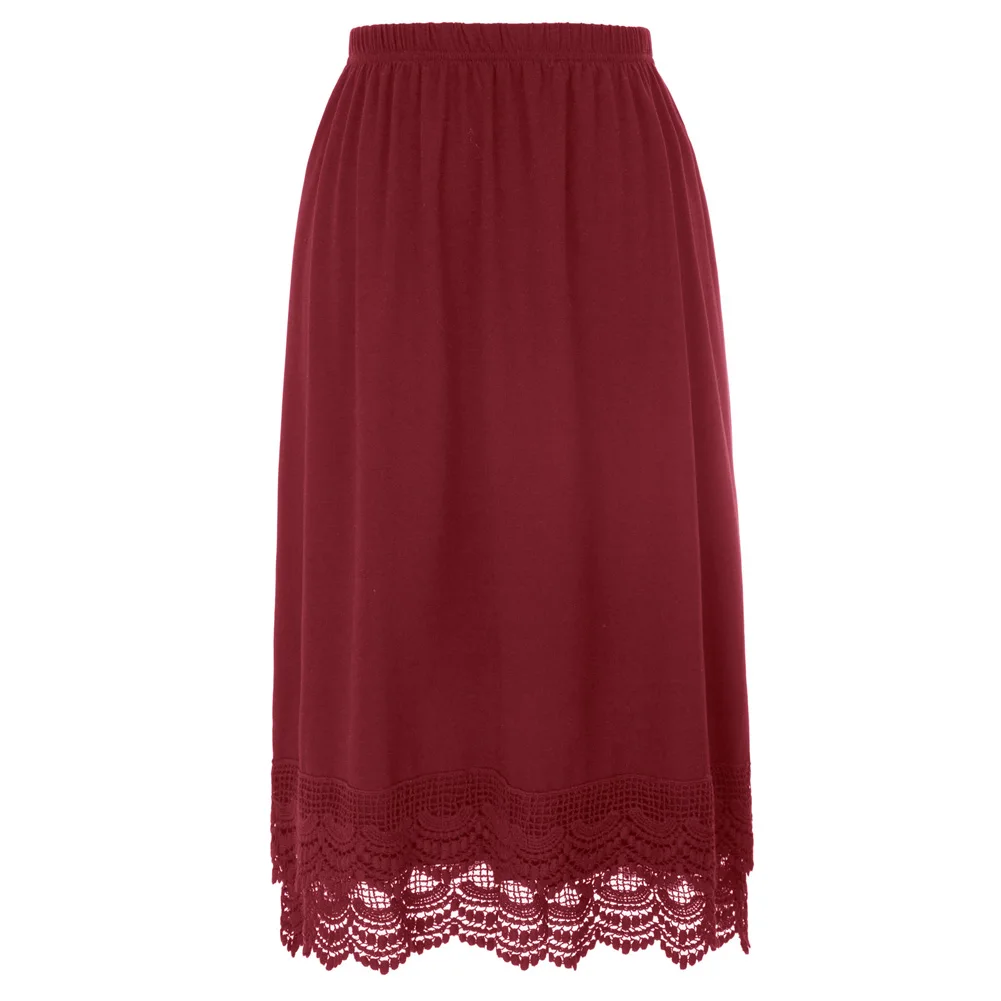 Grace Karin Women's Skirts Comfortable Elastic Waist Lace Trim Cotton Skirt Extender Summer Elegant Knee Length Lady Petticoat Grace Karin Women's Skirts Comfortable Elastic Waist Lace Trim Cotton Skirt Extender Summer Elegant Knee Length Lady Petticoat