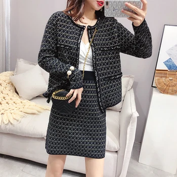 Autumn OL Fashion Knitting Cardigans + Pencil Skirt 2pcs Set Round Neck Open Knitting Jacket High Waist Skirt Suit
Autumn OL Fashion Knitting Cardigans + Pencil Skirt 2pcs Set Round Neck Open Knitting Jacket High Waist Skirt Suit