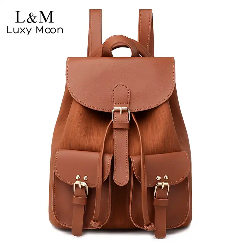 drawstring leather backpack