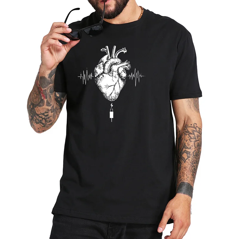 Recharge Heart T shirt Heartbeat Abstract Pattern Design Digital Print To Give A Break T-shirt EU Size
Recharge Heart T shirt Heartbeat Abstract Pattern Design Digital Print To Give A Break T-shirt EU Size