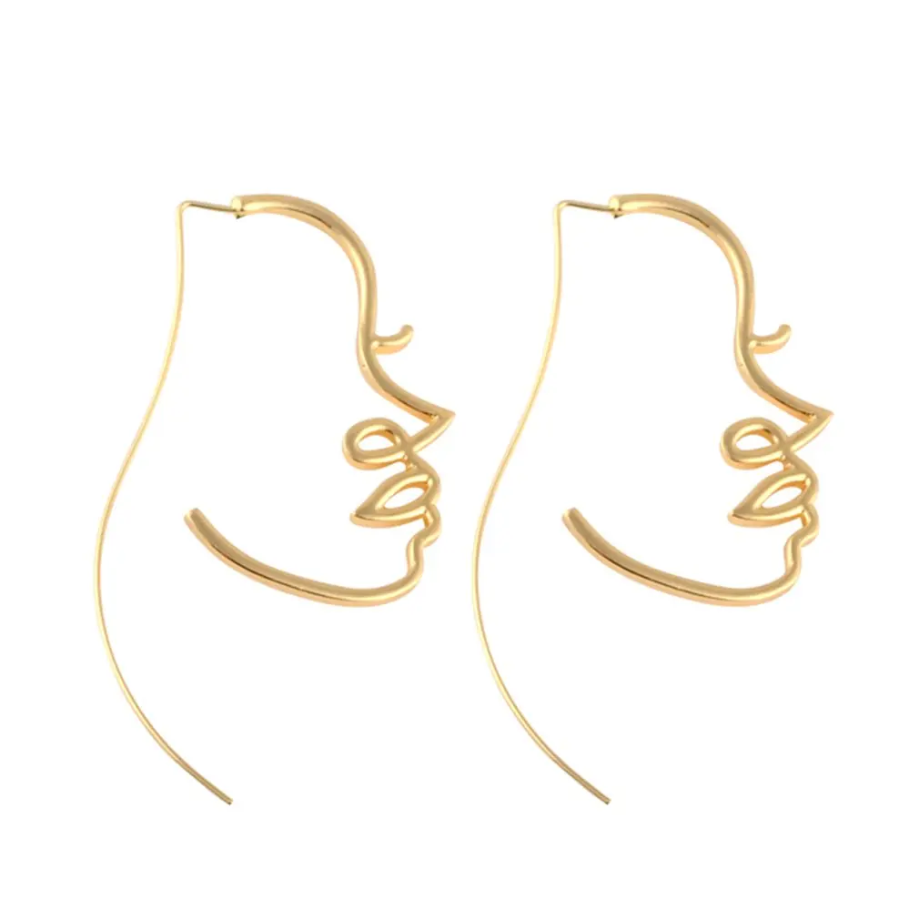 Fashion Simple Golden Silk Portrait Earrings Personality Ear Hook Earrings Charming Temperament Beautiful
Fashion Simple Golden Silk Portrait Earrings Personality Ear Hook Earrings Charming Temperament Beautiful