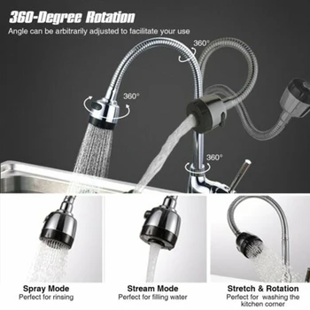 Tap Kitchen Faucet Modern Single Hole Chrome Plated Rotation 360° Swivelbutton On The Top Of Sprayer To Switch
Tap Kitchen Faucet Modern Single Hole Chrome Plated Rotation 360° Swivelbutton On The Top Of Sprayer To Switch