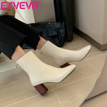 ESVEVA 2021 Zipper Square Toe Square High Heel PU Leather Ankle Boots Women Boots Winter Shoes Black Boots Size 34-43
ESVEVA 2021 Zipper Square Toe Square High Heel PU Leather Ankle Boots Women Boots Winter Shoes Black Boots Size 34-43