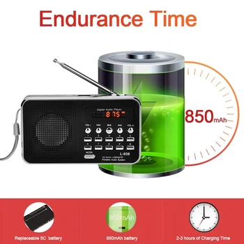 L-938 Mini Portable Digital FM Radio 3W Output Power / 1.5 Inch Display Sn / Support USB Drive / TF / SD / MMC Card / AUX-IN
L-938 Mini Portable Digital FM Radio 3W Output Power / 1.5 Inch Display Sn / Support USB Drive / TF / SD / MMC Card / AUX-IN