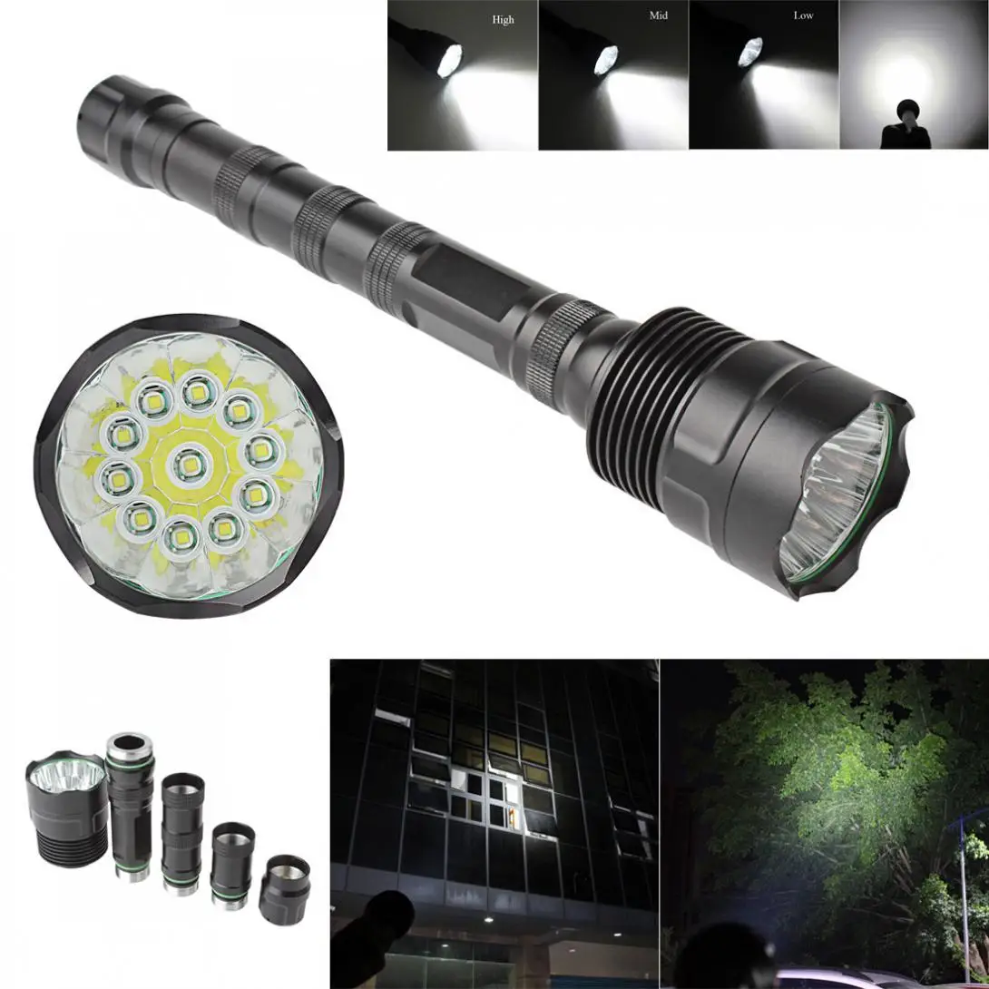 LED Torches Flashlight 28000 Lumen 11x XML T6 5 Mode Super Flashlight Torch Lamp Light Power by 18650 for Camping Hiking Riding
LED Torches Flashlight 28000 Lumen 11x XML T6 5 Mode Super Flashlight Torch Lamp Light Power by 18650 for Camping Hiking Riding