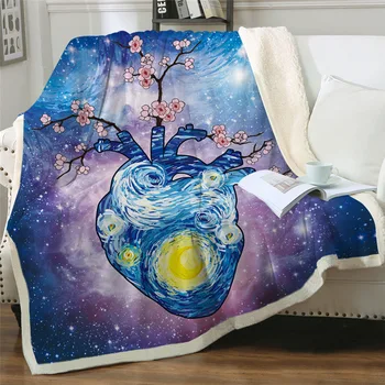 Newest Heart Blanket Starry Sky Throw Blankets For Bed Plum Flower Watercolor Fluffy Sherpa Fashion blanket
Newest Heart Blanket Starry Sky Throw Blankets For Bed Plum Flower Watercolor Fluffy Sherpa Fashion blanket