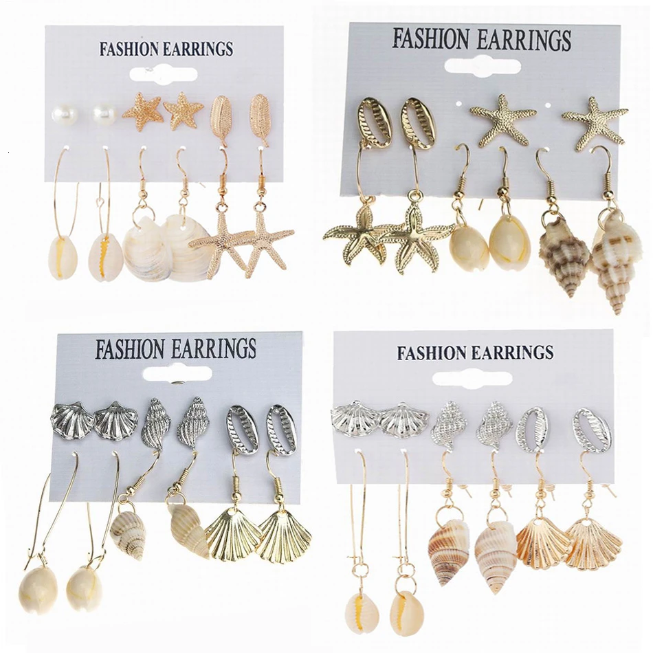 Boho Charm Shell Conch Drop Earrings Set Woman Golden Big Brincos Heart Gothic Tassel Dangle Earring 2019 Female Fashion Jewelry
Boho Charm Shell Conch Drop Earrings Set Woman Golden Big Brincos Heart Gothic Tassel Dangle Earring 2019 Female Fashion Jewelry