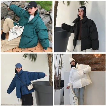 Korean Version of the 2019 Winter Coat Female Collar Solid Color Black White Female Down Large Size Loose Coat Short Parker Coat
Korean Version of the 2019 Winter Coat Female Collar Solid Color Black White Female Down Large Size Loose Coat Short Parker Coat