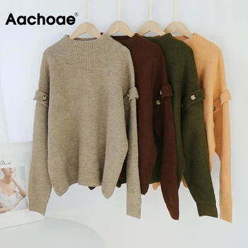 Aachoae Solid Knitted Sweater Women Batwing Sleeve Loose Casual Lady Pullover Sweaters Button Decorate O Neck Tops Pull Femme
Aachoae Solid Knitted Sweater Women Batwing Sleeve Loose Casual Lady Pullover Sweaters Button Decorate O Neck Tops Pull Femme
