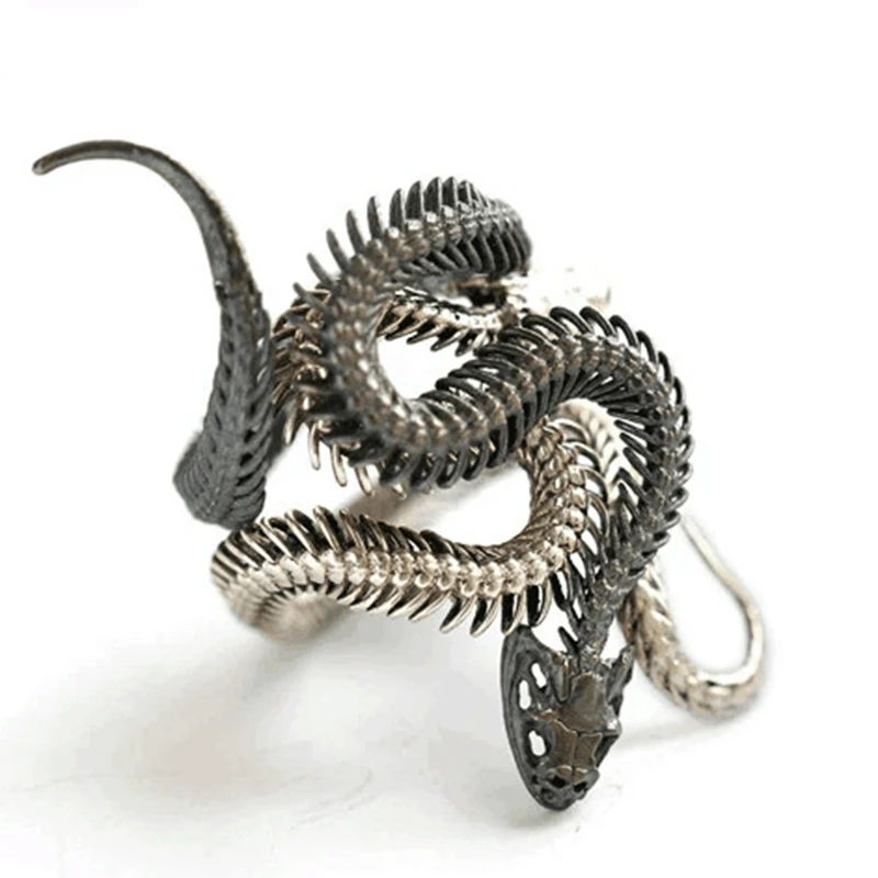Mens and Womens Ring Size Snake Ring Men Gothic Rings for Women Cool Rings Silver Snake Ring