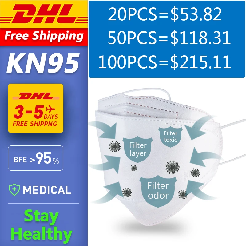 100pcs KN95 Masks n95 respirator mask Anti dust Mask reusable Breathable 95% PM2.5 Filtration KN95 Anti-influenza Masque FFP2
100pcs KN95 Masks n95 respirator mask Anti dust Mask reusable Breathable 95% PM2.5 Filtration KN95 Anti-influenza Masque FFP2