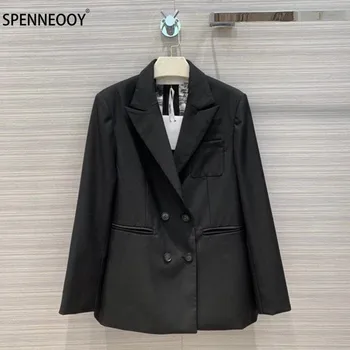 SPENNEOOY Designer Brand Autumn Forest Animal Lining Print Double breasted Fashion Office Lady Black Blazer Outwear Women Coat
SPENNEOOY Designer Brand Autumn Forest Animal Lining Print Double breasted Fashion Office Lady Black Blazer Outwear Women Coat