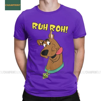 

Cool Scooby Doo Ruh Roh T-Shirts for Men Cotton T Shirts Mystery Machine Cartoon Shaggy Daphne Dog Comic Short Sleeve Tee Shirt