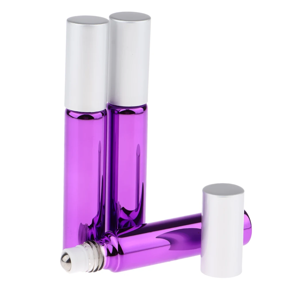 3pcs Empty Refillable Container Essential Oil Roller Bottles Vials 3pcs Empty Refillable Container Essential Oil Roller Bottles Vials