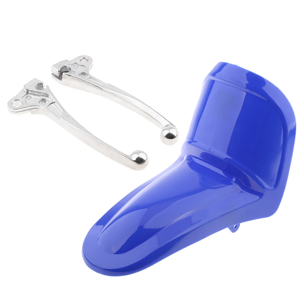 Blue Front Fender Mud Guard & 2Pcs Hand Brake Levers for Yamaha PW50 Blue Front Fender Mud Guard & 2Pcs Hand Brake Levers for Yamaha PW50