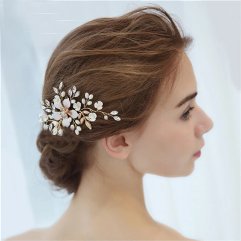 

FIAZIA Hot Bridal Hair Comb Women Jewelry Wedding Accessories Bridal Hair Combs Bride Headdress Handmade Women Pearls Headpieces