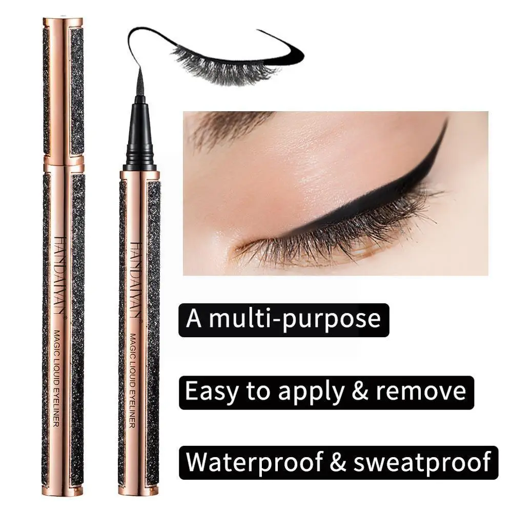 Жидкая подводка для глаз макияжа карандаш 2 в 1 без клея магнитный не содержит