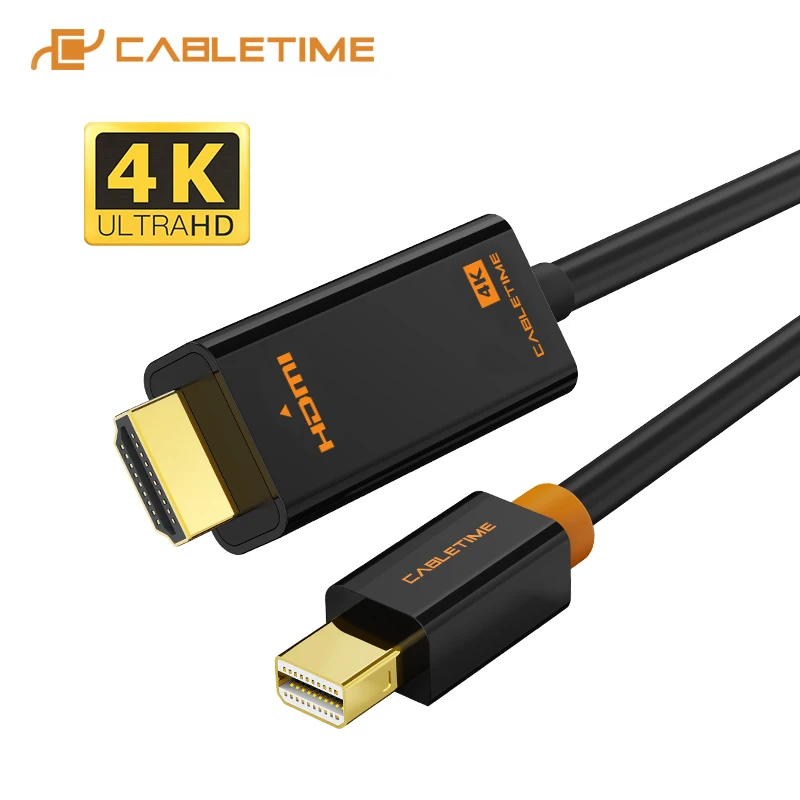 CABLETIME Mini Displayport to HDMI Cable 4K/HD Thunderbolt 2 Mini Display Port Adapter Cord For MacBook Air Mini DP to HDMI C054
CABLETIME Mini Displayport to HDMI Cable 4K/HD Thunderbolt 2 Mini Display Port Adapter Cord For MacBook Air Mini DP to HDMI C054