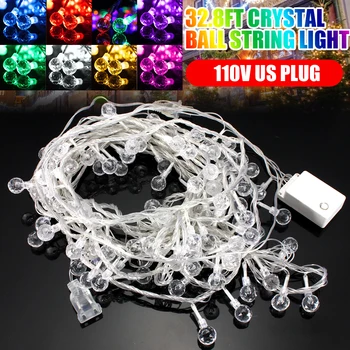 32.2FT 10M 100LED Crystal Ball String Light Outdoor Waterproof Globe Fairy Lamp for Patio/Garden/Party/Wedding Decoration 110V
32.2FT 10M 100LED Crystal Ball String Light Outdoor Waterproof Globe Fairy Lamp for Patio/Garden/Party/Wedding Decoration 110V
