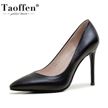 Taoffen Genuine Leather Women Pumps Office Work Sexy Party Shoes Women Spring Retro Classics Wedding Shoes Footwear Size 33-40 
Taoffen Genuine Leather Women Pumps Office Work Sexy Party Shoes Women Spring Retro Classics Wedding Shoes Footwear Size 33-40