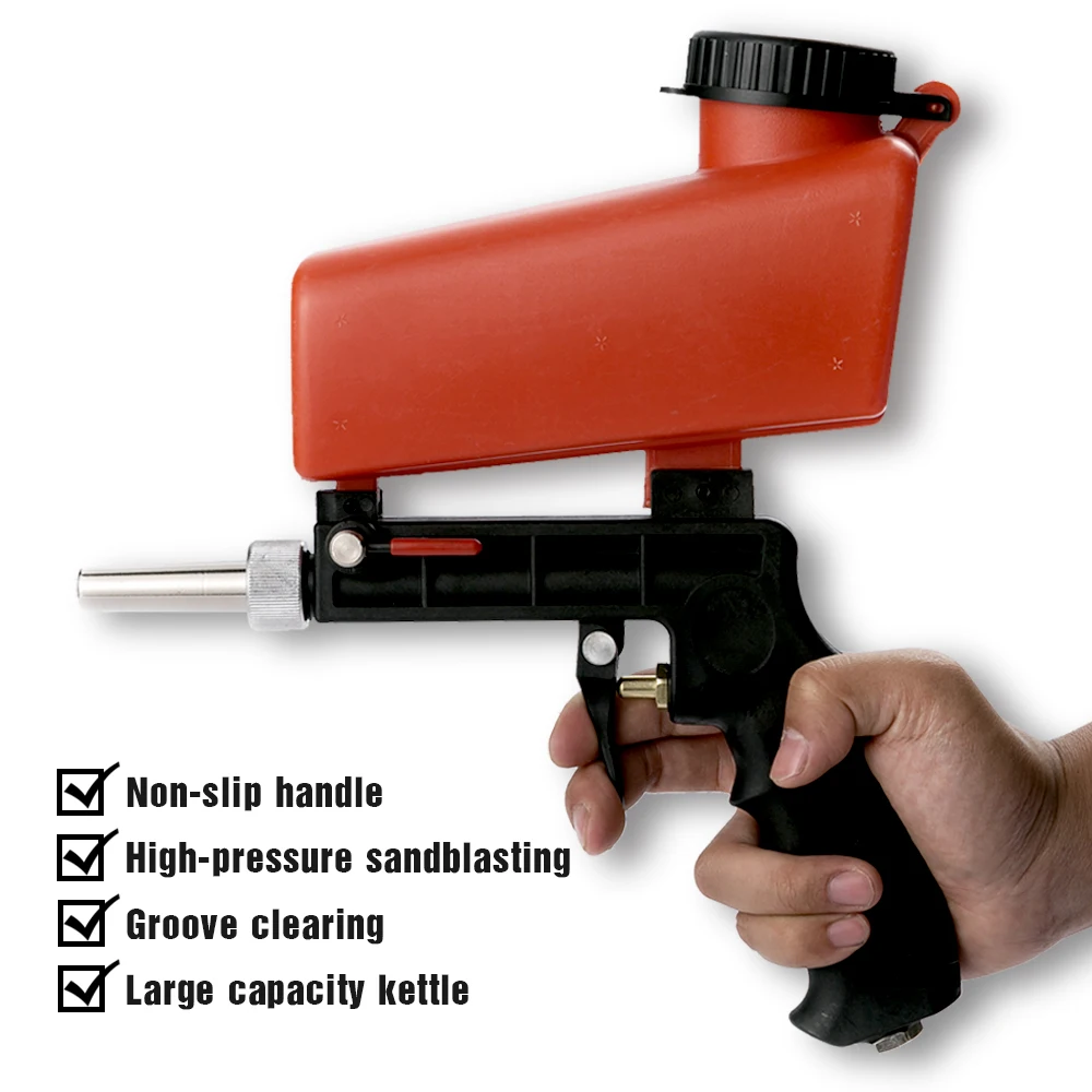 90psi Portable Sandblasting Gun Mini Aerodynamic Sand Blasting Machine Adjustable Pneumatic Sandblasting Set 700cfm Power Tool