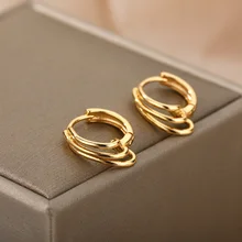 Minimalist 3 Layers Curved Hoop Earrings For Women Stainless Steel Gold Silver Color Earring 2021 Trend Jewerly Christmas Gift
Minimalist 3 Layers Curved Hoop Earrings For Women Stainless Steel Gold Silver Color Earring 2021 Trend Jewerly Christmas Gift