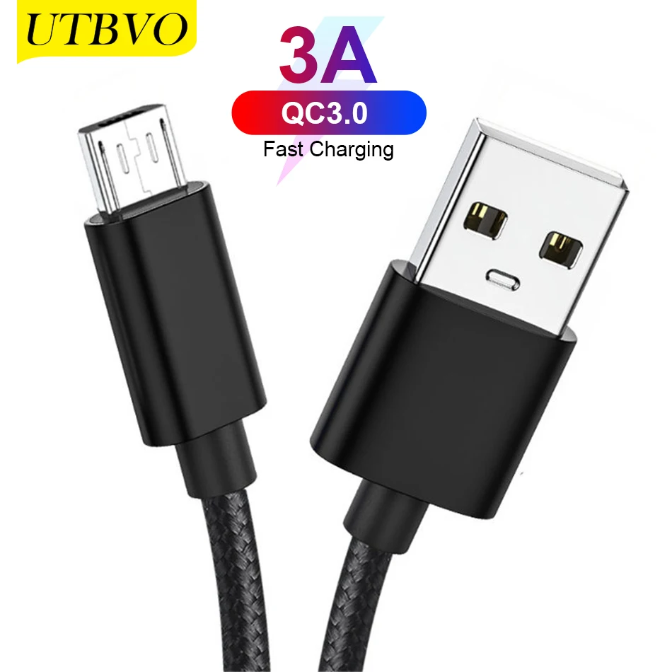 UTBVO USB Cable 3A Fast Charging, USB-A to USB-C Lightning Micro Charge Braided Cord For Samsung Xiaomi iPhone Huawei Phone
UTBVO USB Cable 3A Fast Charging, USB-A to USB-C Lightning Micro Charge Braided Cord For Samsung Xiaomi iPhone Huawei Phone