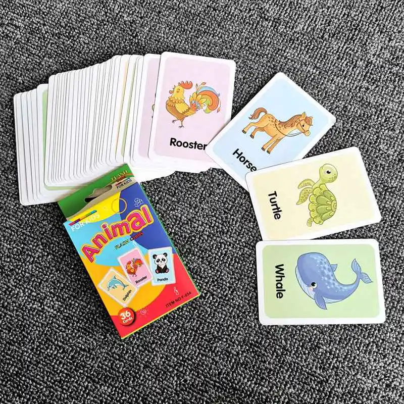 36pcs Montessori Baby English Learning Cards Cartoon Animal&Color&Time Flash Cards For Children Early Educational Memory Toy
36pcs Montessori Baby English Learning Cards Cartoon Animal&Color&Time Flash Cards For Children Early Educational Memory Toy