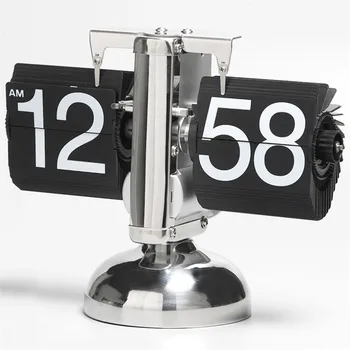 Simple Office Table Clock Small Scale Retro Flip Over Clock Desktop Stainless Steel Flip Internal Gear Operated Quartz Clock
Simple Office Table Clock Small Scale Retro Flip Over Clock Desktop Stainless Steel Flip Internal Gear Operated Quartz Clock
