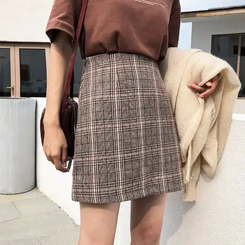 2019 Casual Skirt Women's High Waist Plaid Skirt Woolen Skirt Short Skirt 1
2019 Casual Skirt Women's High Waist Plaid Skirt Woolen Skirt Short Skirt 1