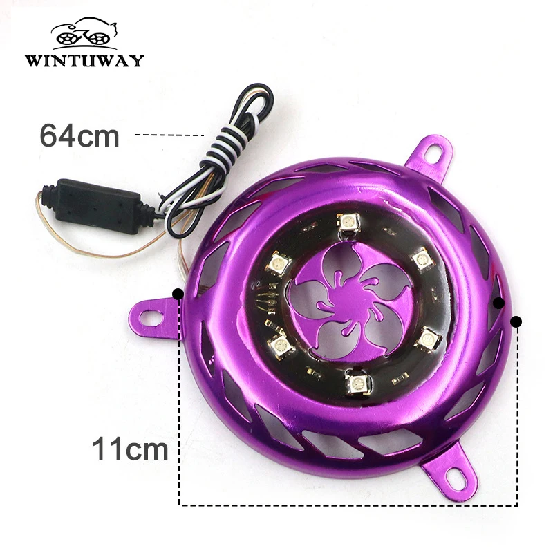 Motorcycle Modified LED Flash Fan Cover Motobike Offroad Imitation Jog Pointer Wildfire Blade Lantern Decoration Universal | Автомобили и