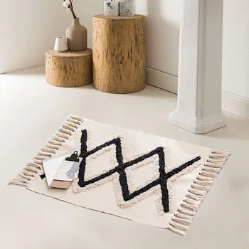 Cotton and Linen Mat Nordic Retro Plain Tapestry Handmade Geometric Area Carpet Study Bedroom Sofa Cushion with Tassels 60x90cm
Cotton and Linen Mat Nordic Retro Plain Tapestry Handmade Geometric Area Carpet Study Bedroom Sofa Cushion with Tassels 60x90cm
