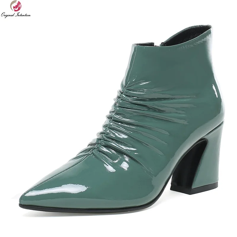 Original Intention New Stylish Women Ankle Boots Pointed Toe Square Heels Elegant Black Green Red Shoes Woman US Size 4-10.5
Original Intention New Stylish Women Ankle Boots Pointed Toe Square Heels Elegant Black Green Red Shoes Woman US Size 4-10.5
