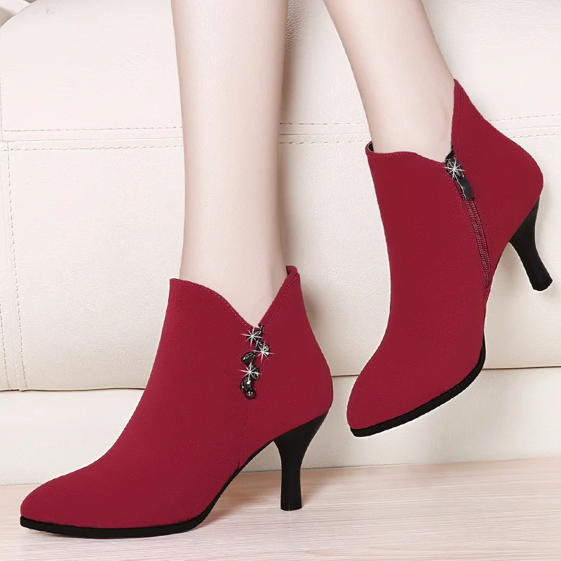 Women's Pointed-Toe Short Boots Women's Thin Heeled 2019 Autumn And Winter New Style High-Heel Martin Boots Women's Autumn Boots
Women's Pointed-Toe Short Boots Women's Thin Heeled 2019 Autumn And Winter New Style High-Heel Martin Boots Women's Autumn Boots