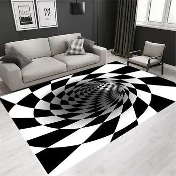 3d Vortex Illusion Rug Print Black White Grid Swirl Bottomless Hole Carpet No-slip Floormat Living Room Pad Doormat Home Decor
3d Vortex Illusion Rug Print Black White Grid Swirl Bottomless Hole Carpet No-slip Floormat Living Room Pad Doormat Home Decor