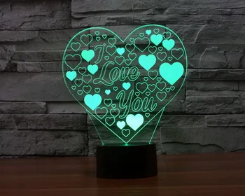 3D Visual Creative Love lamp USB-powered 7 Color LED lights Romantic Holiday Night Light as Gift
3D Visual Creative Love lamp USB-powered 7 Color LED lights Romantic Holiday Night Light as Gift