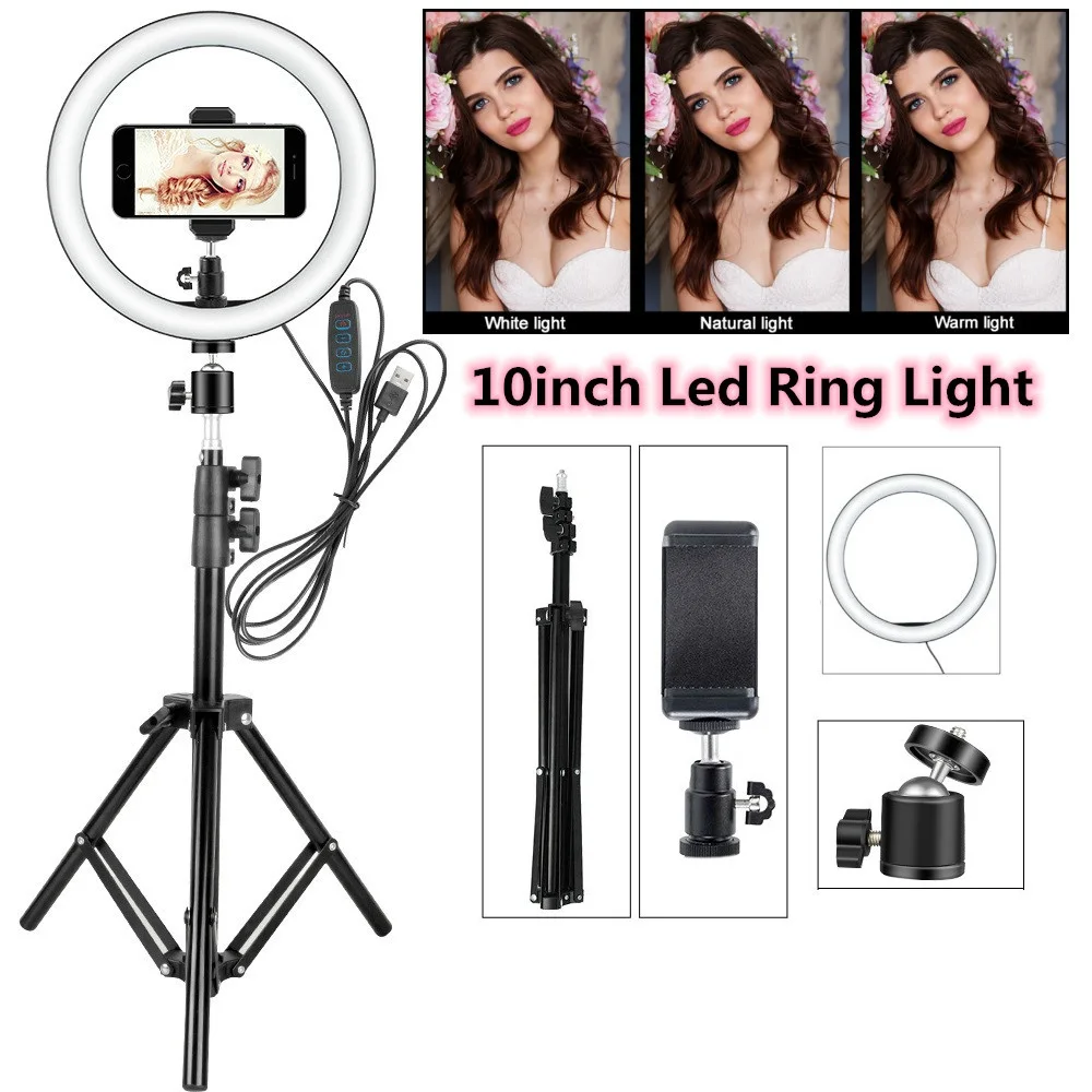 

LED Ring Light 12W 5500K Photo Studio Photography Selfie Lights Photo Fill Ring Lamp with Tripod for iphone Yutube Video Makeup