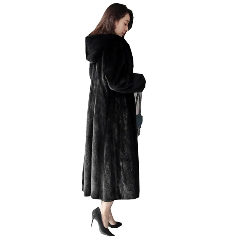 Зимняя женская модная меховая куртка пальто из искусственного меха норки