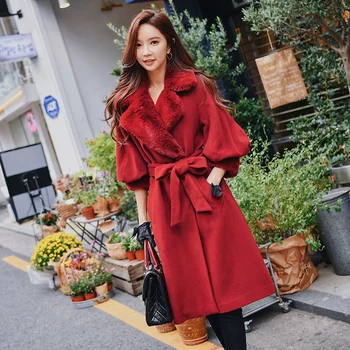 Dabuwawa Winter Vintage Fur Wool Long Coats Women Lantern Sleeve Lapel Sash Elegant Warm Woolen Coat Outwear Female D18DLN023
Dabuwawa Winter Vintage Fur Wool Long Coats Women Lantern Sleeve Lapel Sash Elegant Warm Woolen Coat Outwear Female D18DLN023