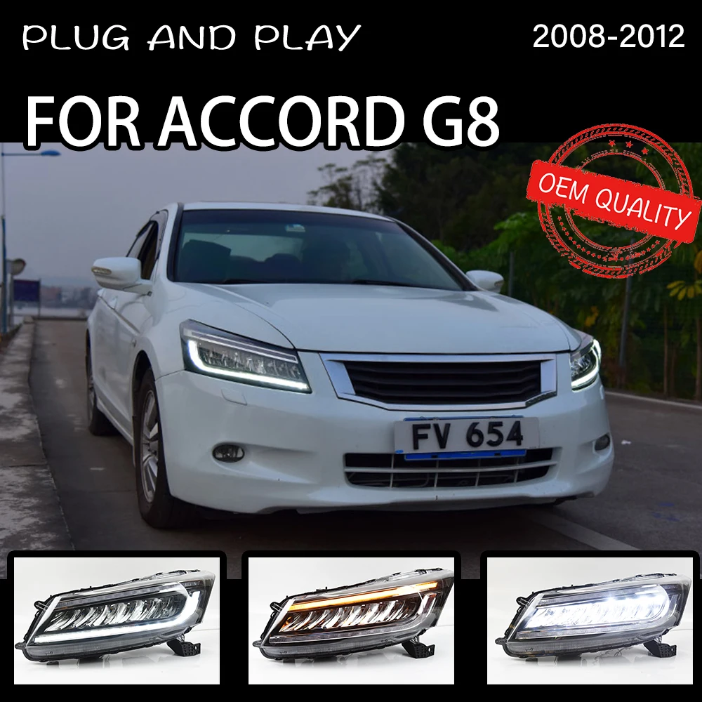 Фары для Honda Accord G8 2008-2012 автомобильные светодиодные фары DRL Hella 5 ксеноновые линзы
