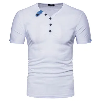 2019 Fashion men t-Shirt men cotton short sleeves Casual summer Button tops tshirt
2019 Fashion men t-Shirt men cotton short sleeves Casual summer Button tops tshirt