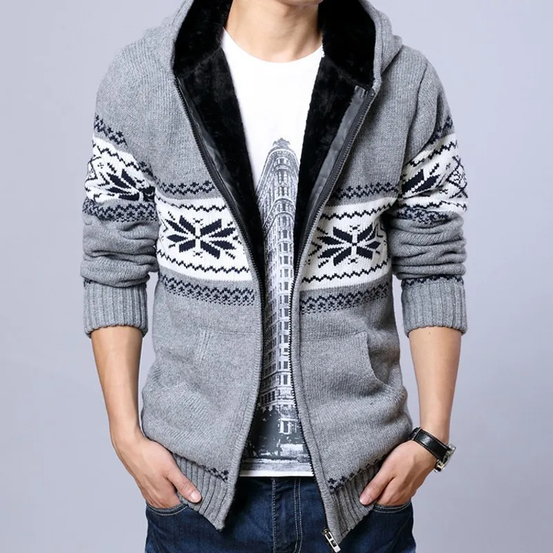 Men Winter Thick Fur Lining Warm Sweatercoat Kawaii Pattern Casual Cardigan Male Outwear Sweater Hooded Knitted Sueter Hombre
Men Winter Thick Fur Lining Warm Sweatercoat Kawaii Pattern Casual Cardigan Male Outwear Sweater Hooded Knitted Sueter Hombre